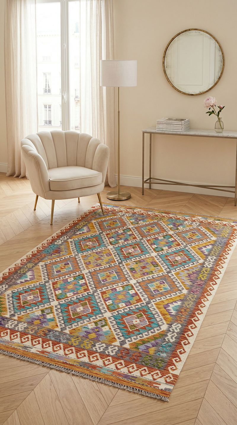 Kilim Maimene Tappeto 246x153cm - Tappeto di lana