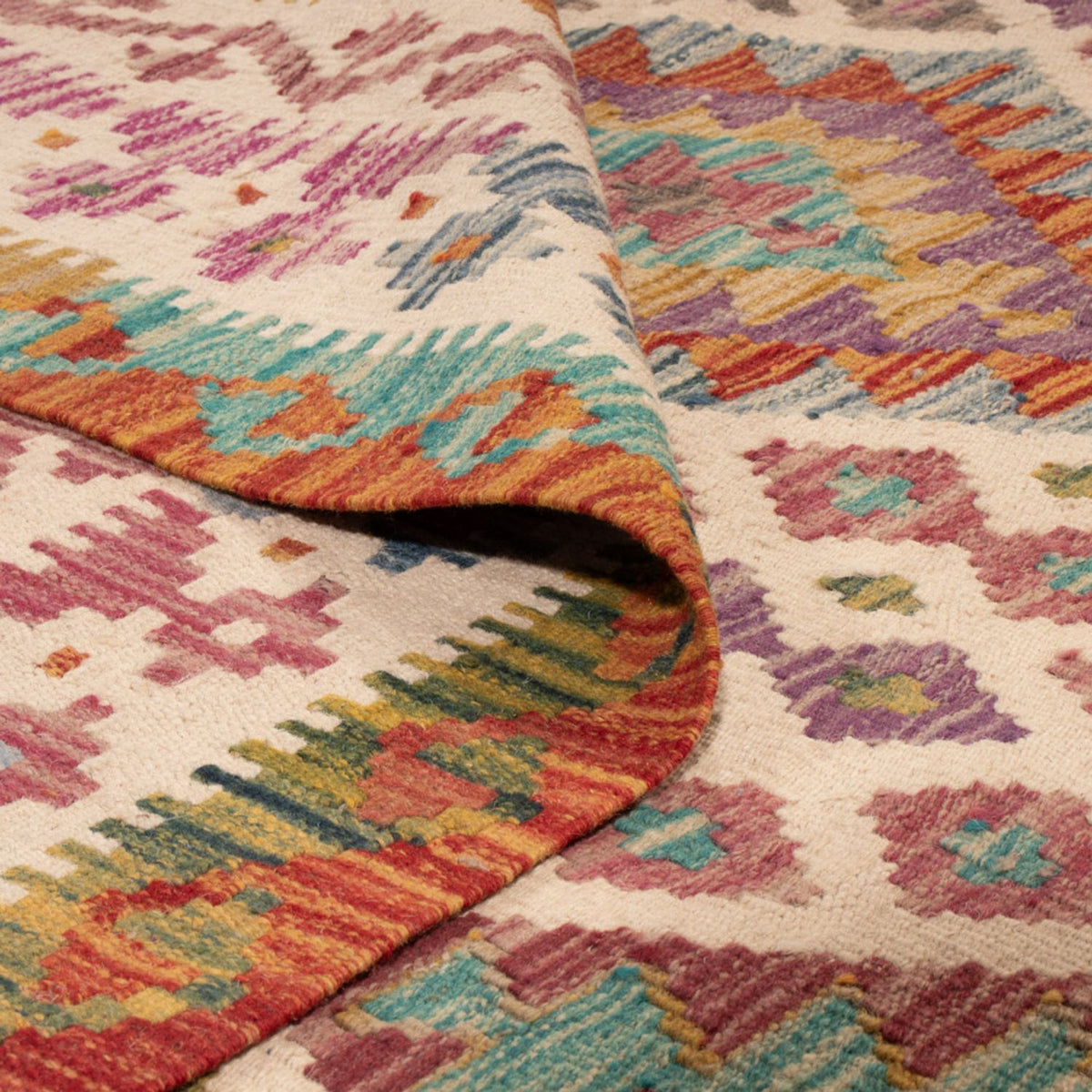 Tappeto Kelim - Splash - 243 x 201 cm - multicolore