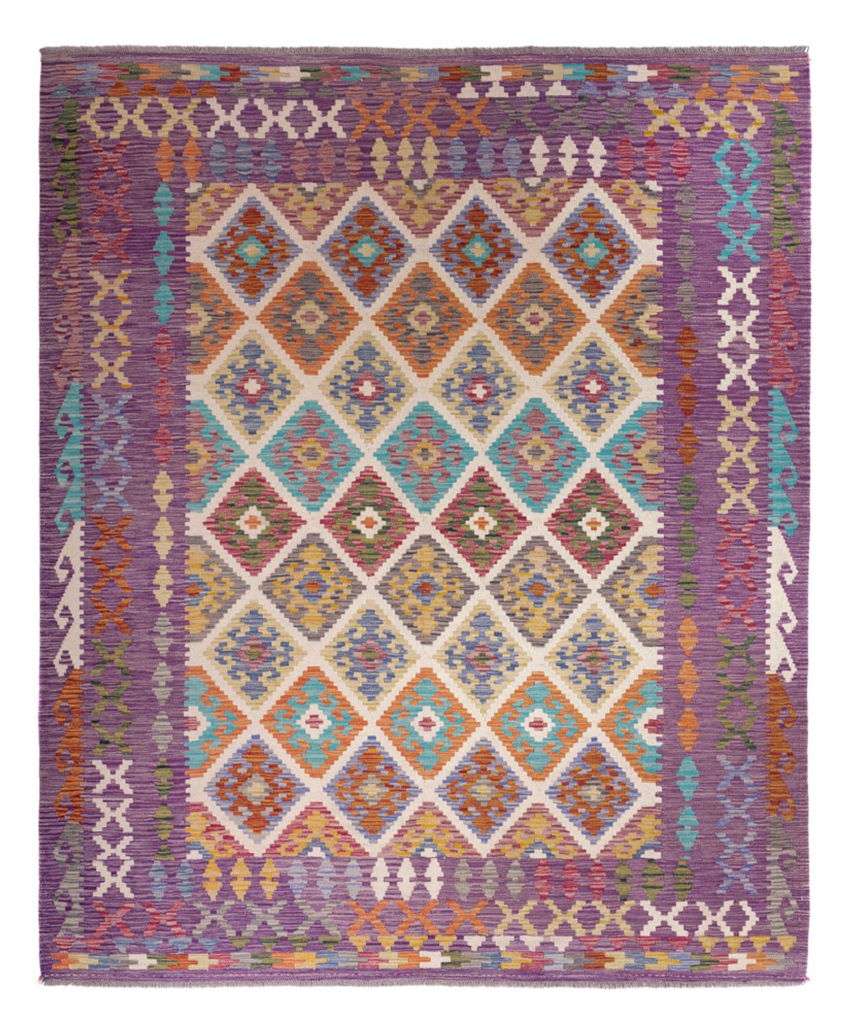 Tappeto Kelim - Splash - 246 x 206 cm - multicolore