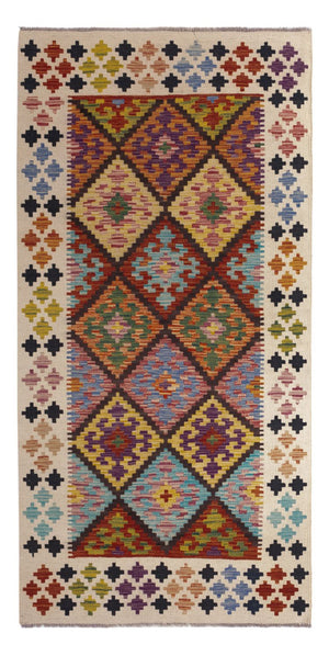 Tappeto corsia Tappeto Kelim - Splash - 199 x 101 cm - multicolore