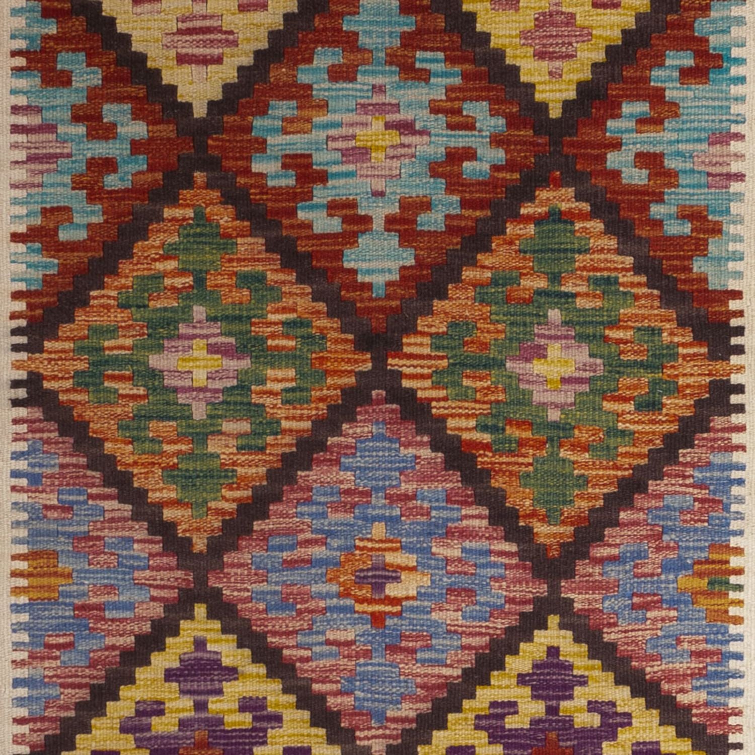Tappeto corsia Tappeto Kelim - Splash - 199 x 101 cm - multicolore