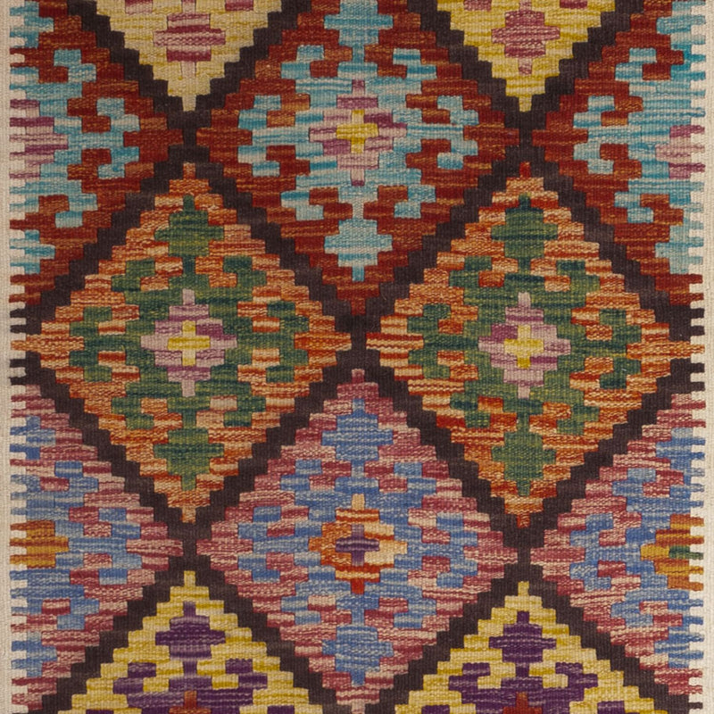 Tappeto corsia Tappeto Kelim - Splash - 199 x 101 cm - multicolore