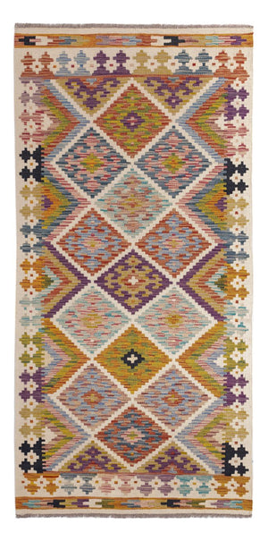 Tappeto corsia Tappeto Kelim - Splash - 195 x 95 cm - multicolore