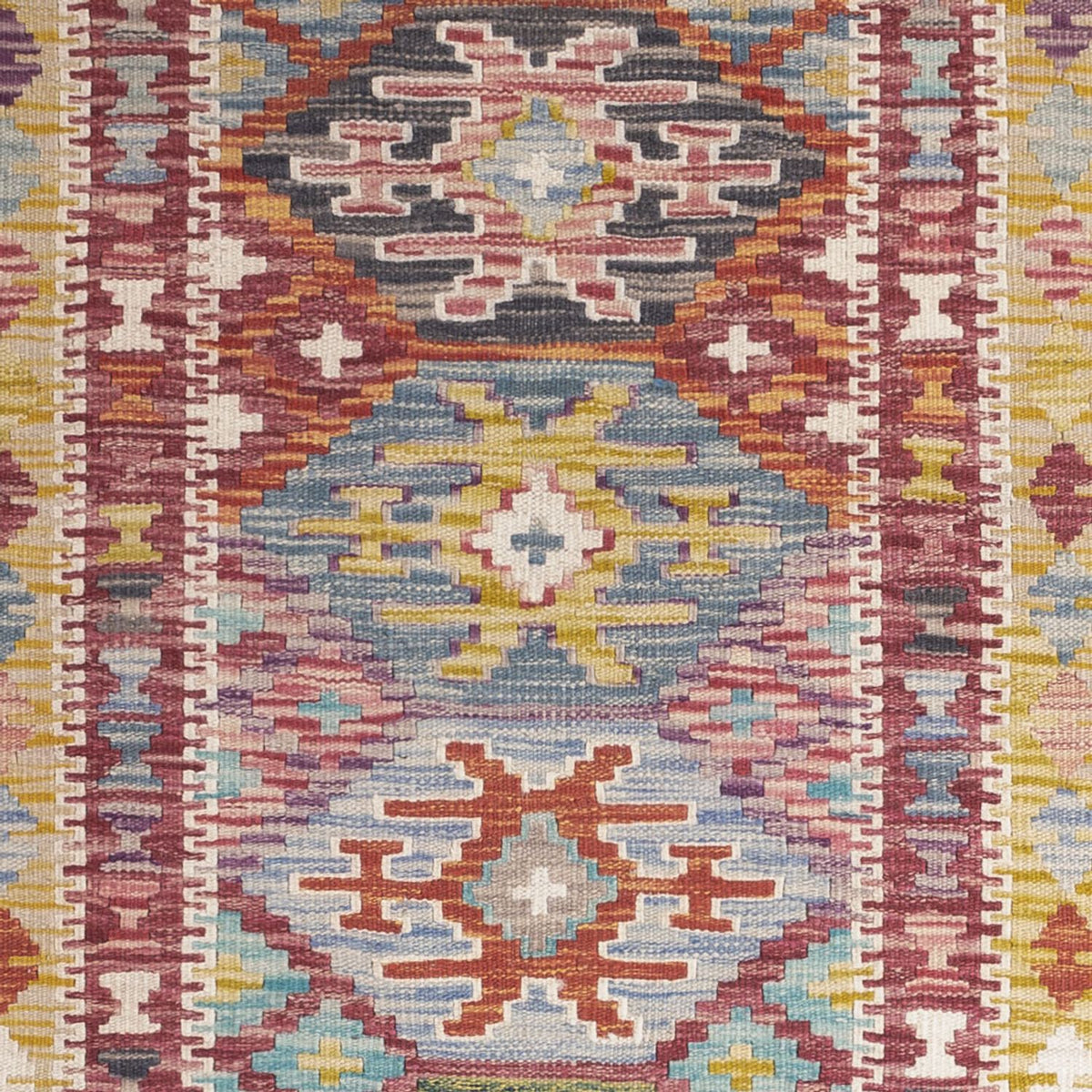 Tappeto corsia Tappeto Kelim - Splash - 201 x 94 cm - multicolore