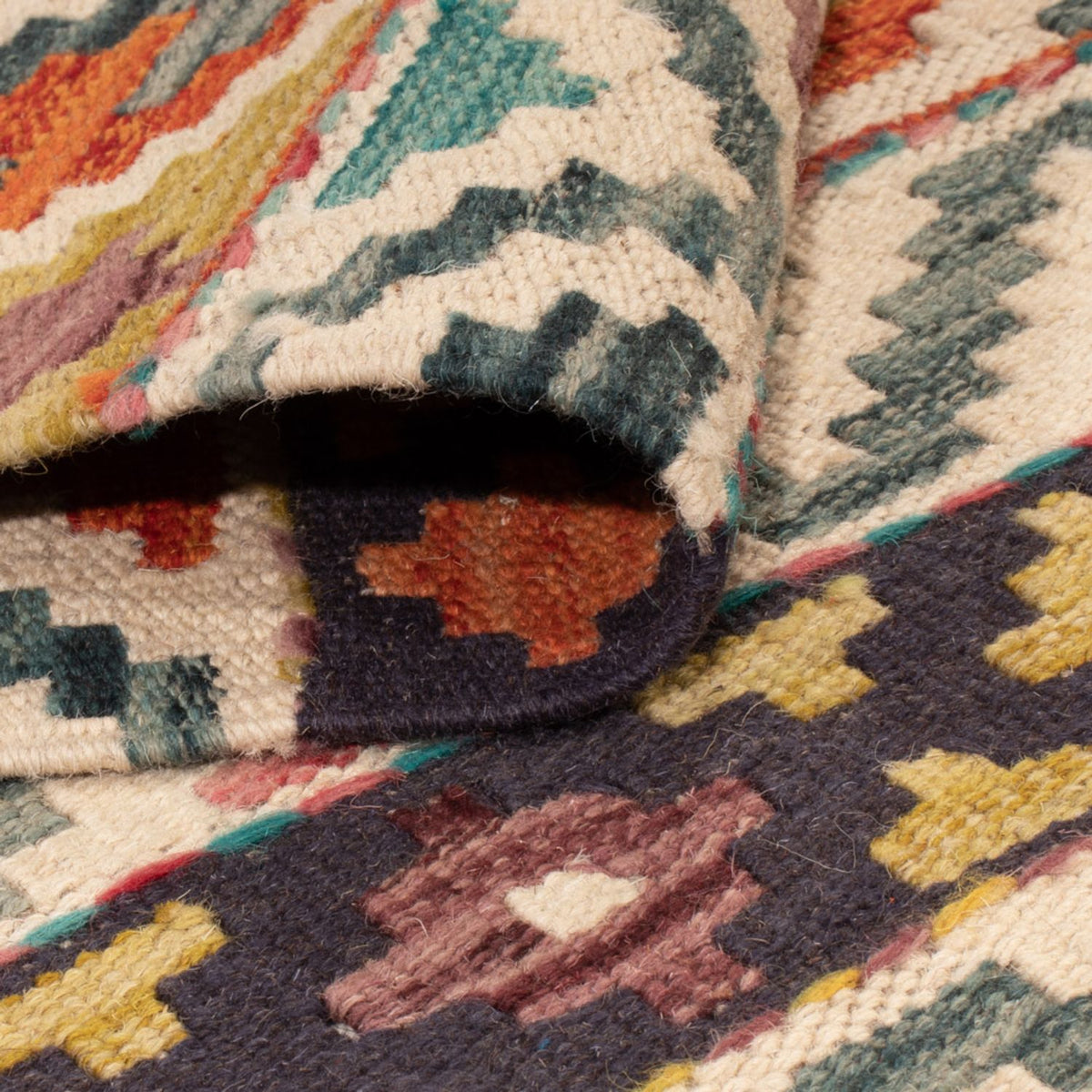 Tappeto Kelim - Splash - 197 x 154 cm - multicolore