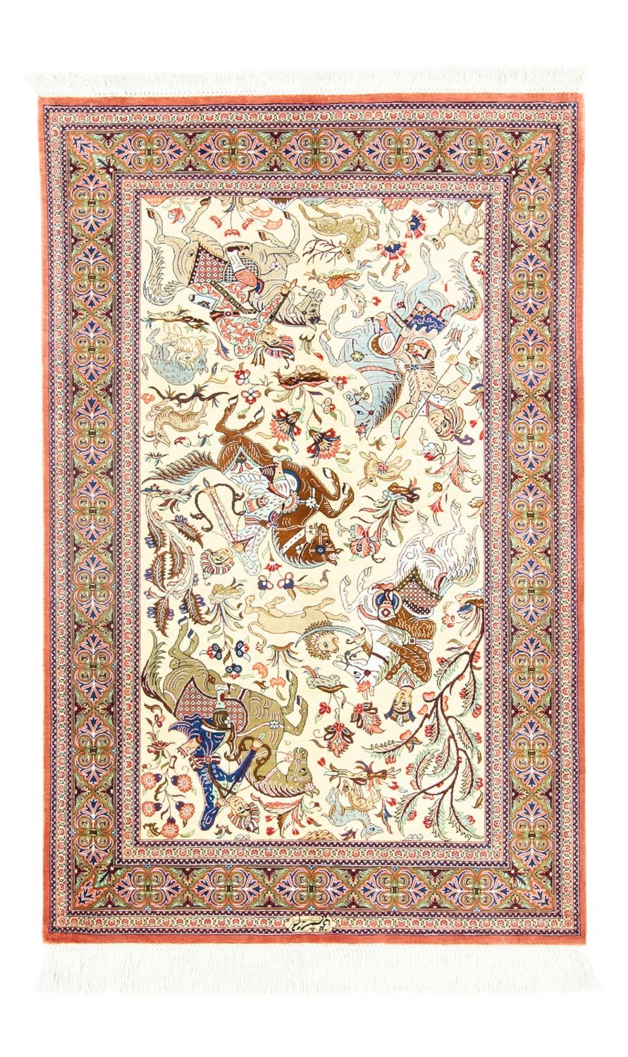 Tappeto di seta - Ghom seta - Premio - 121 x 77 cm - beige