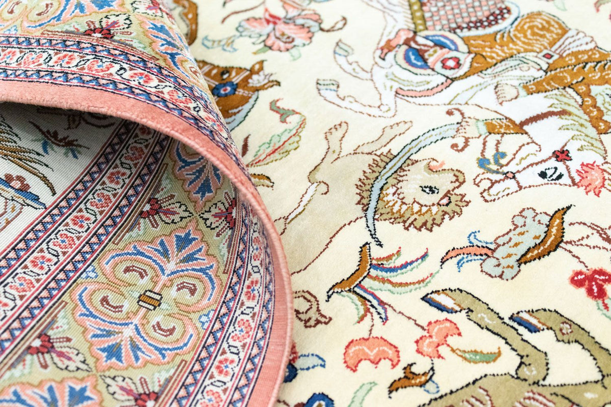 Tappeto di seta - Ghom seta - Premio - 121 x 77 cm - beige