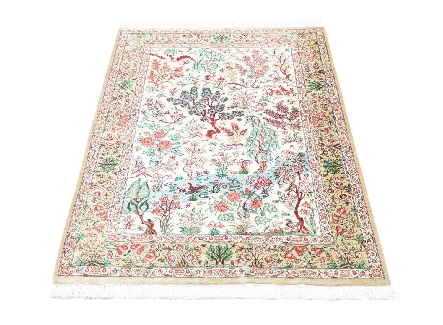 Tappeto di seta - Ghom seta - Premio - 122 x 80 cm - beige
