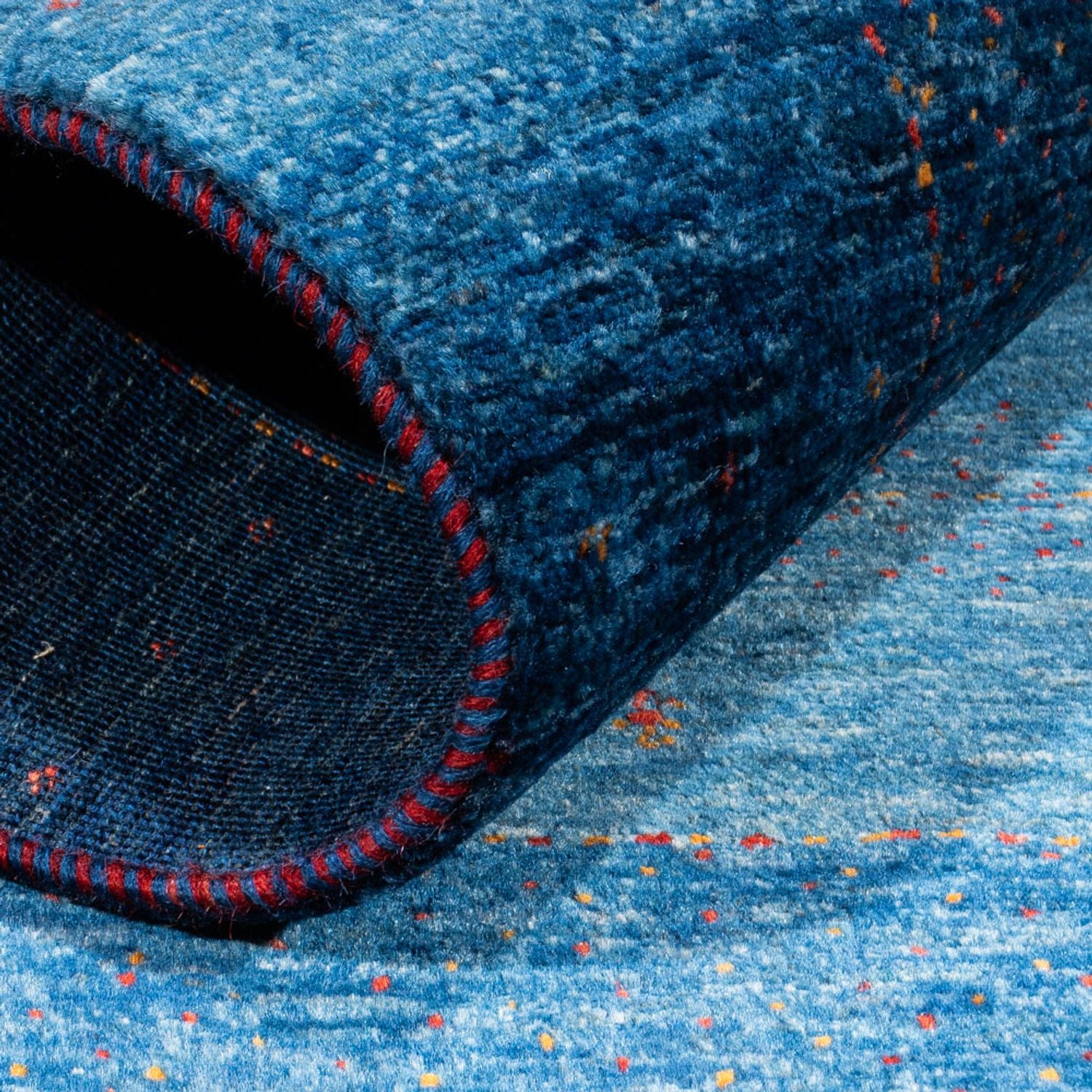 Tappeto Gabbeh - Loribaft Persero - 134 x 88 cm - blu