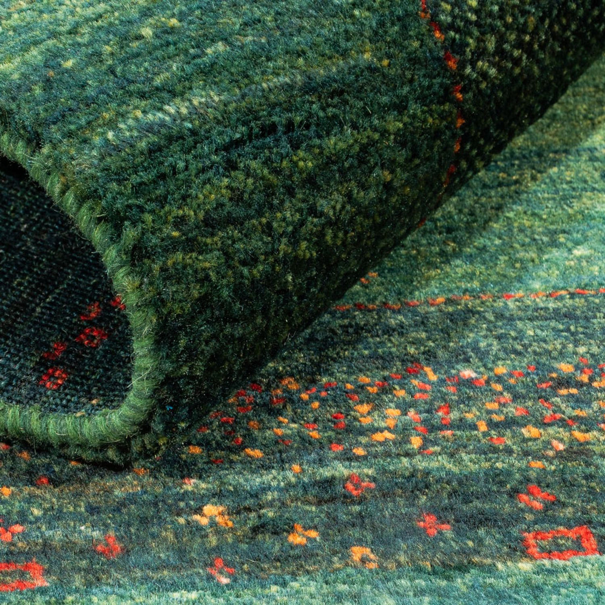 Tappeto Gabbeh - Loribaft Persero - 110 x 86 cm - verde