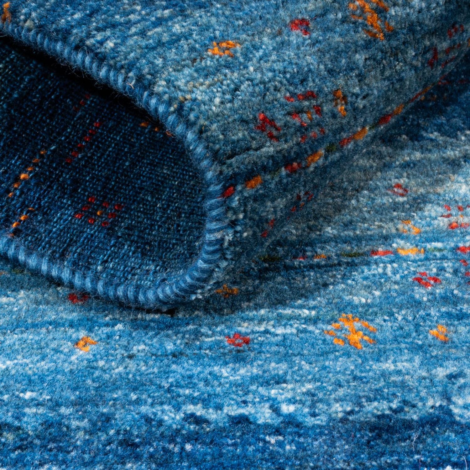 Tappeto Gabbeh - Loribaft Persero - 112 x 100 cm - blu