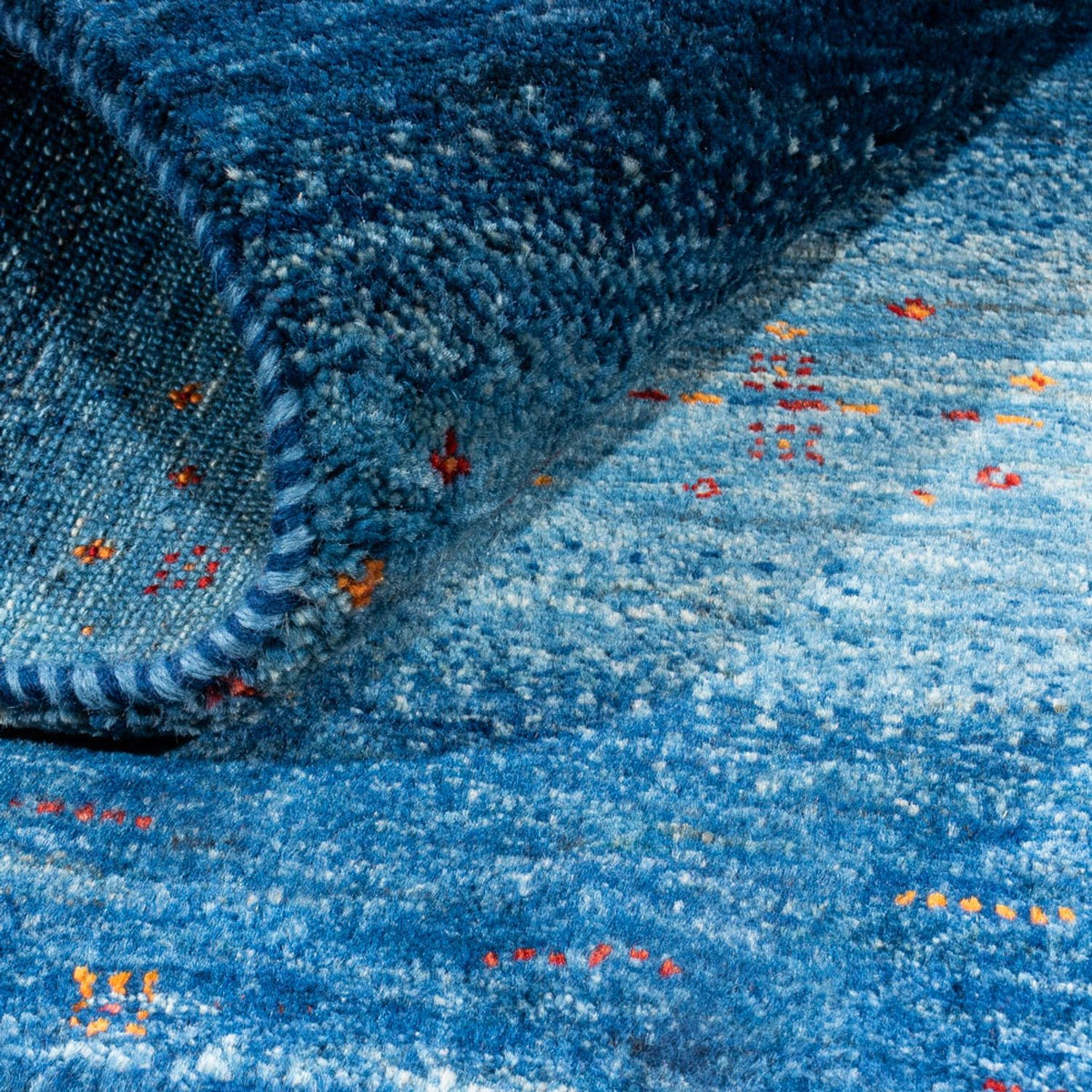 Tappeto Gabbeh - Loribaft Persero - 116 x 92 cm - blu