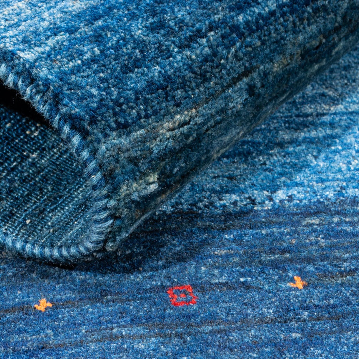 Tappeto Gabbeh - Loribaft Persero - 108 x 88 cm - blu