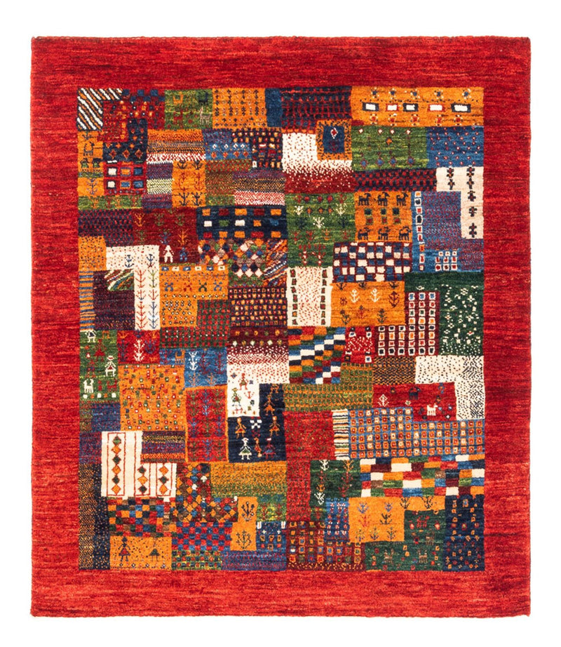 Tappeto Gabbeh - Loribaft Persero - Reale quadrato  - 123 x 110 cm - multicolore