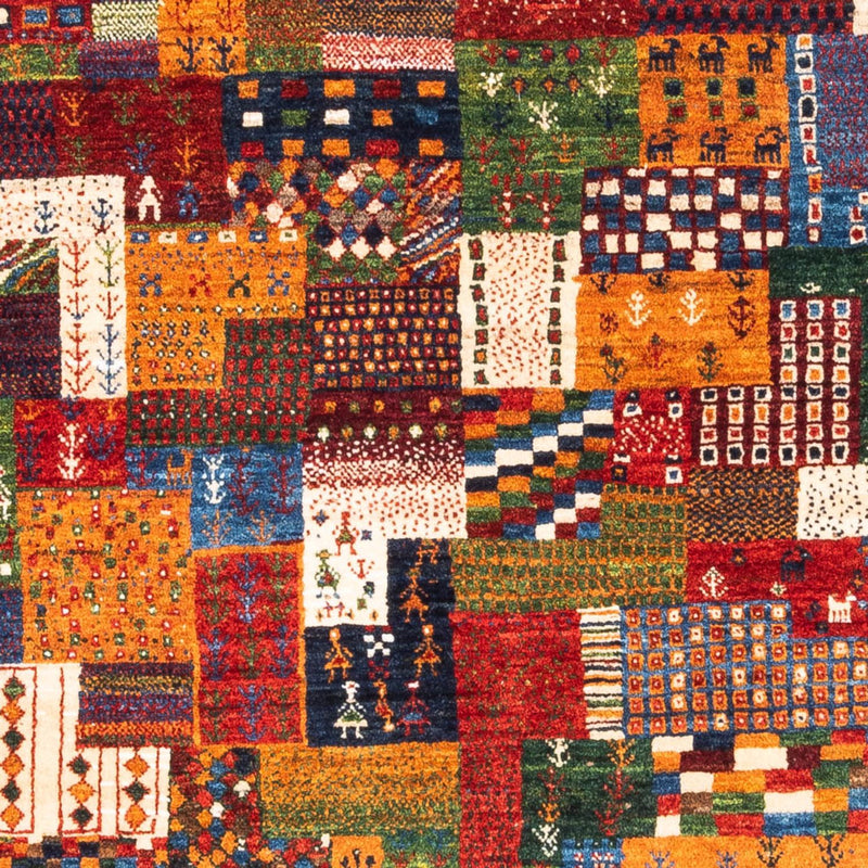 Tappeto Gabbeh - Loribaft Persero - Reale quadrato  - 123 x 110 cm - multicolore