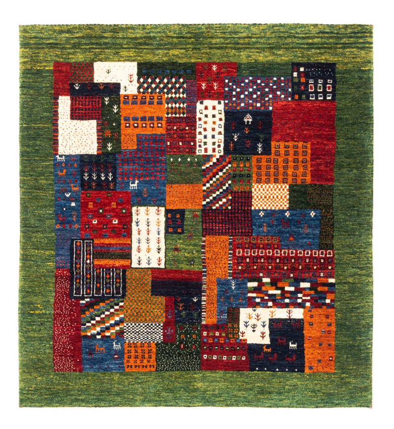 Tappeto Gabbeh - Loribaft Persero - Reale quadrato  - 129 x 120 cm - multicolore