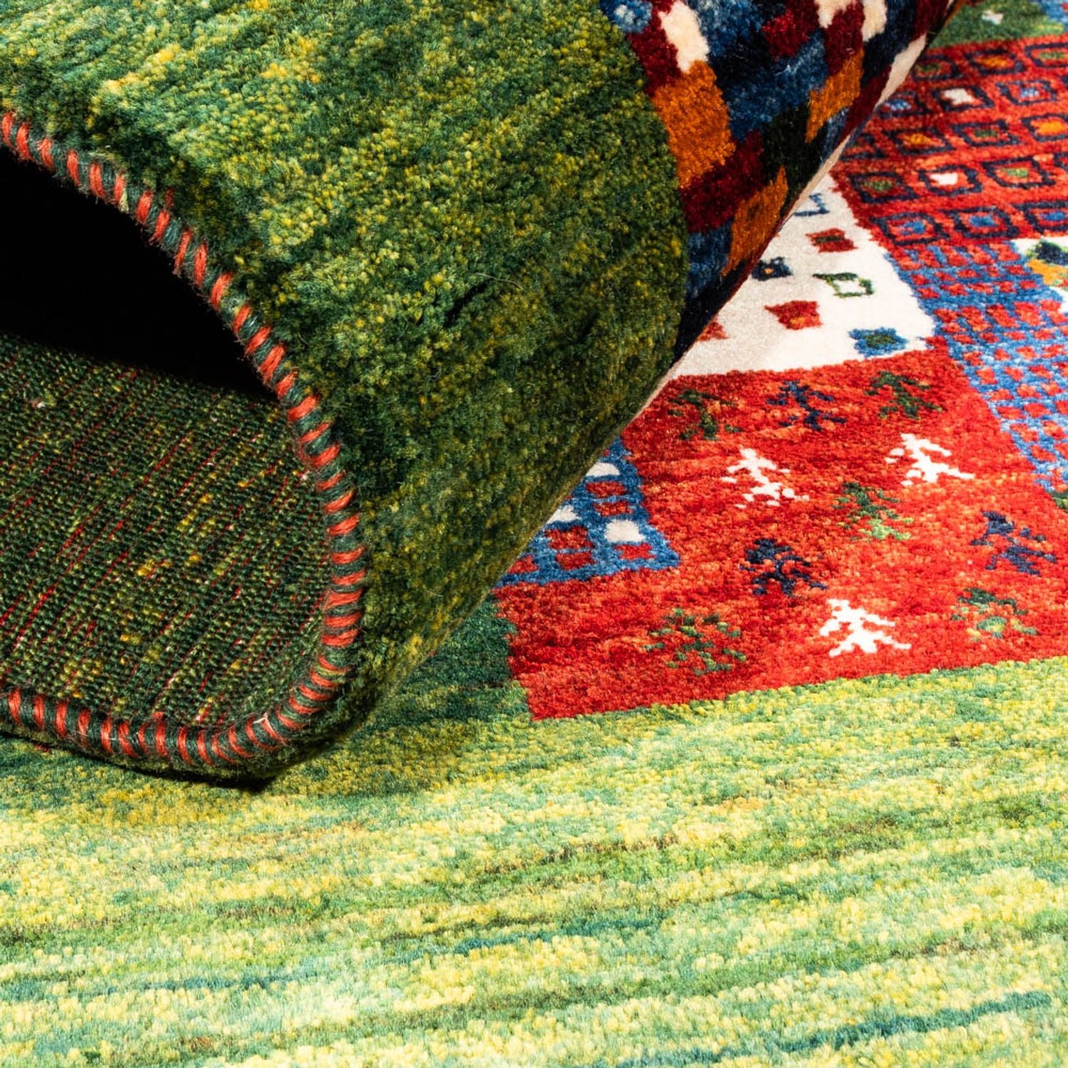 Tappeto Gabbeh - Loribaft Persero - Reale quadrato  - 129 x 120 cm - multicolore