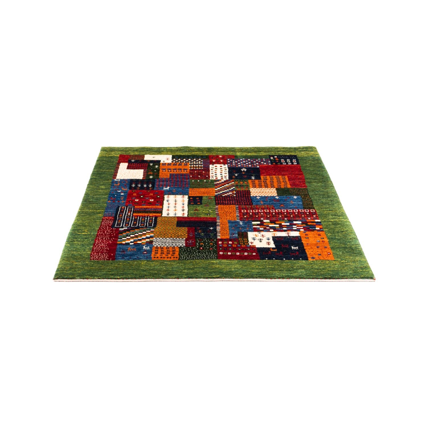 Tappeto Gabbeh - Loribaft Persero - Reale quadrato  - 129 x 120 cm - multicolore
