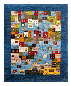 Tappeto Gabbeh - Loribaft Persero - Reale - 192 x 159 cm - blu