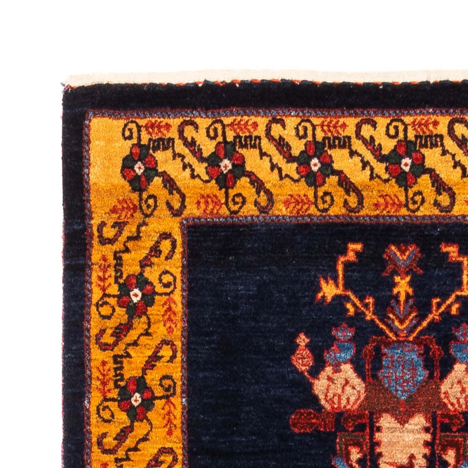 Tappeto corsia Tappeto Gabbeh - Persero - 253 x 84 cm - blu scuro
