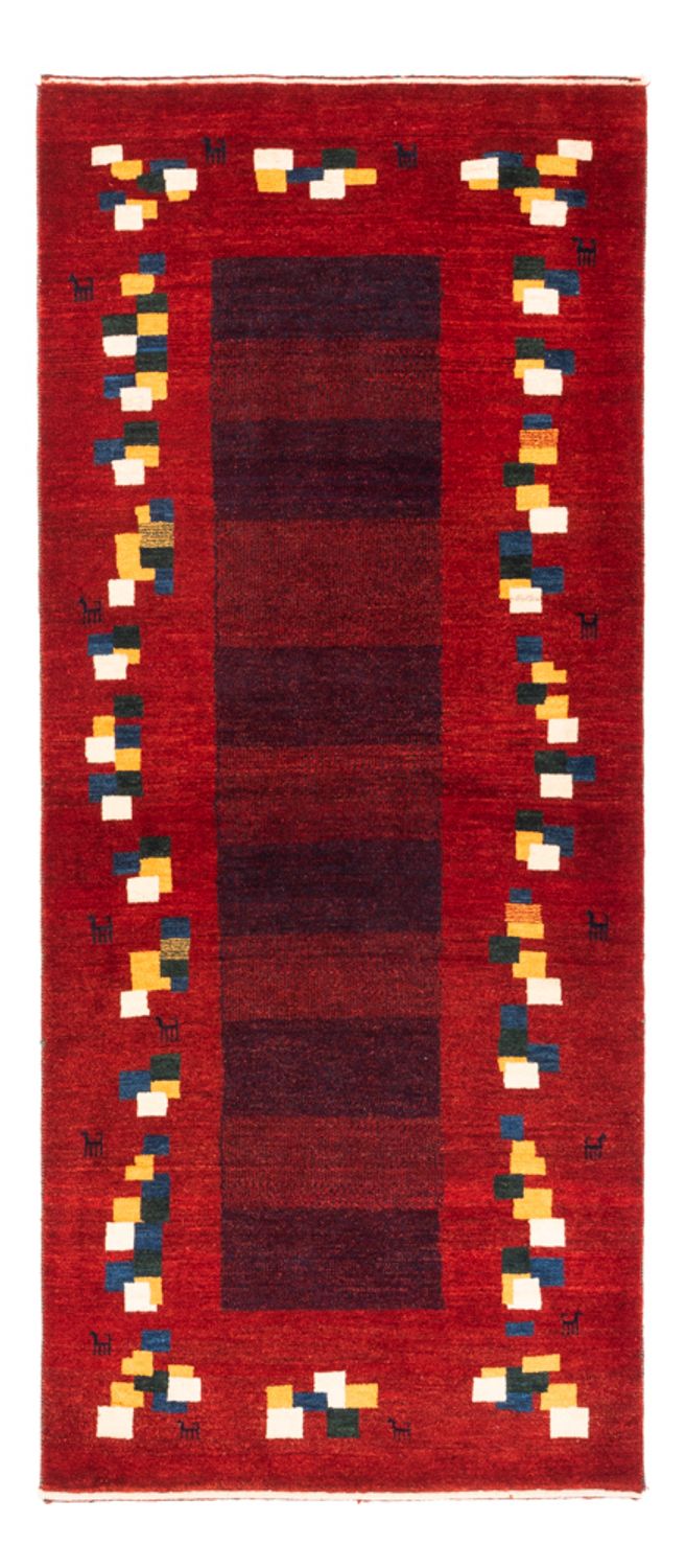 Tappeto corsia Tappeto Gabbeh - Persero - 200 x 85 cm - rosso