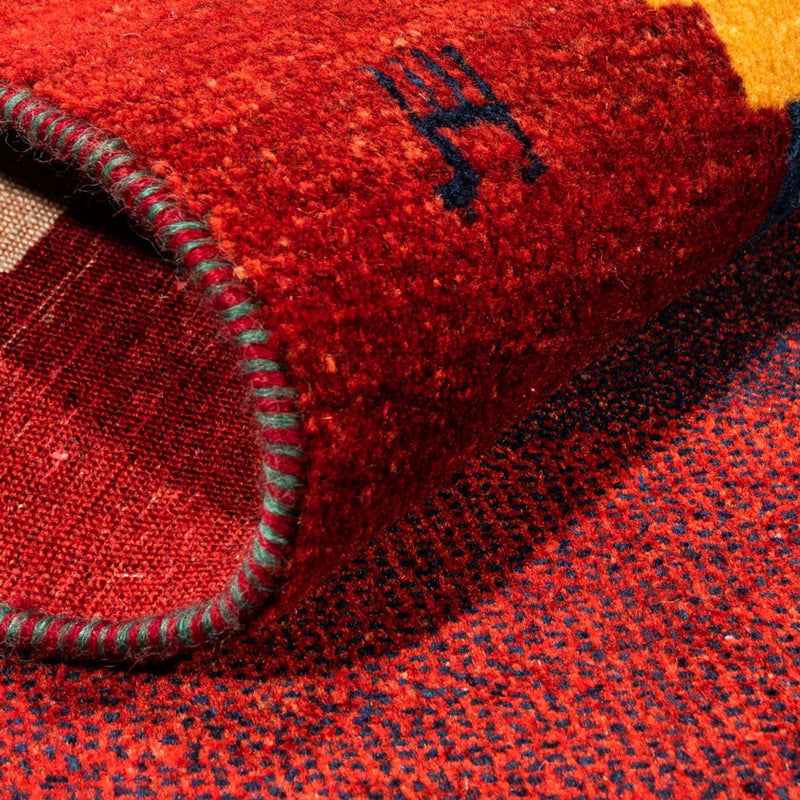Tappeto corsia Tappeto Gabbeh - Persero - 200 x 85 cm - rosso