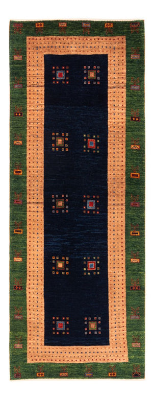 Tappeto corsia Tappeto Gabbeh - Persero - 202 x 82 cm - blu scuro