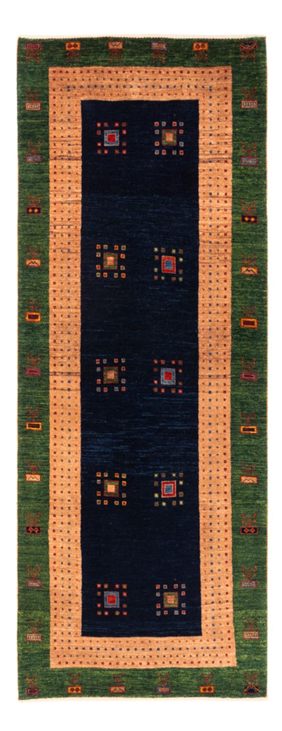 Tappeto corsia Tappeto Gabbeh - Persero - 202 x 82 cm - blu scuro
