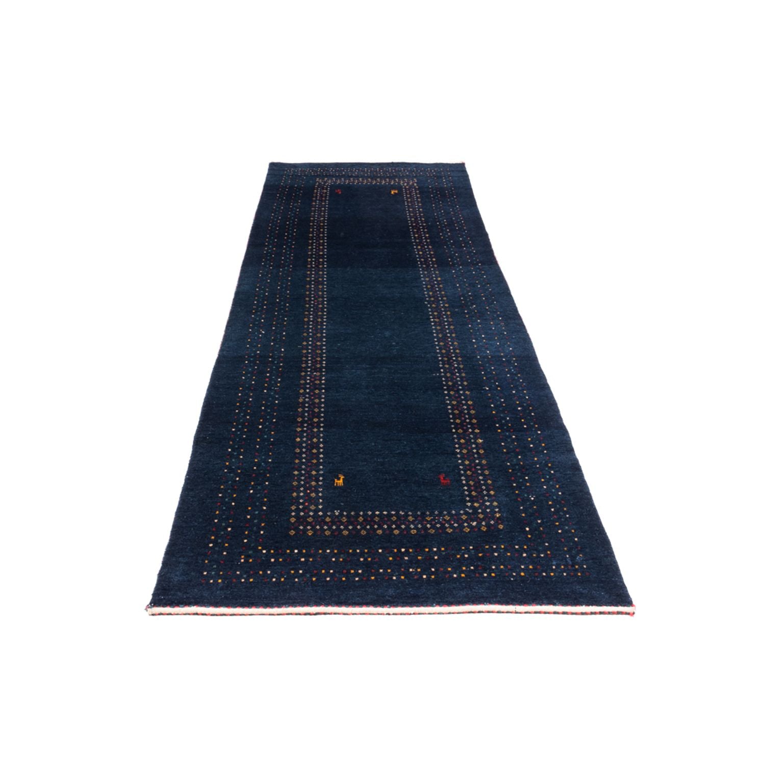 Tappeto corsia Tappeto Gabbeh - Persero - 245 x 83 cm - blu scuro