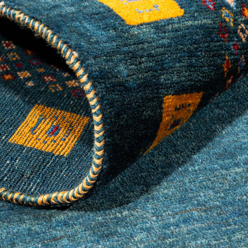 Tappeto corsia Tappeto Gabbeh - Persero - 200 x 85 cm - blu scuro