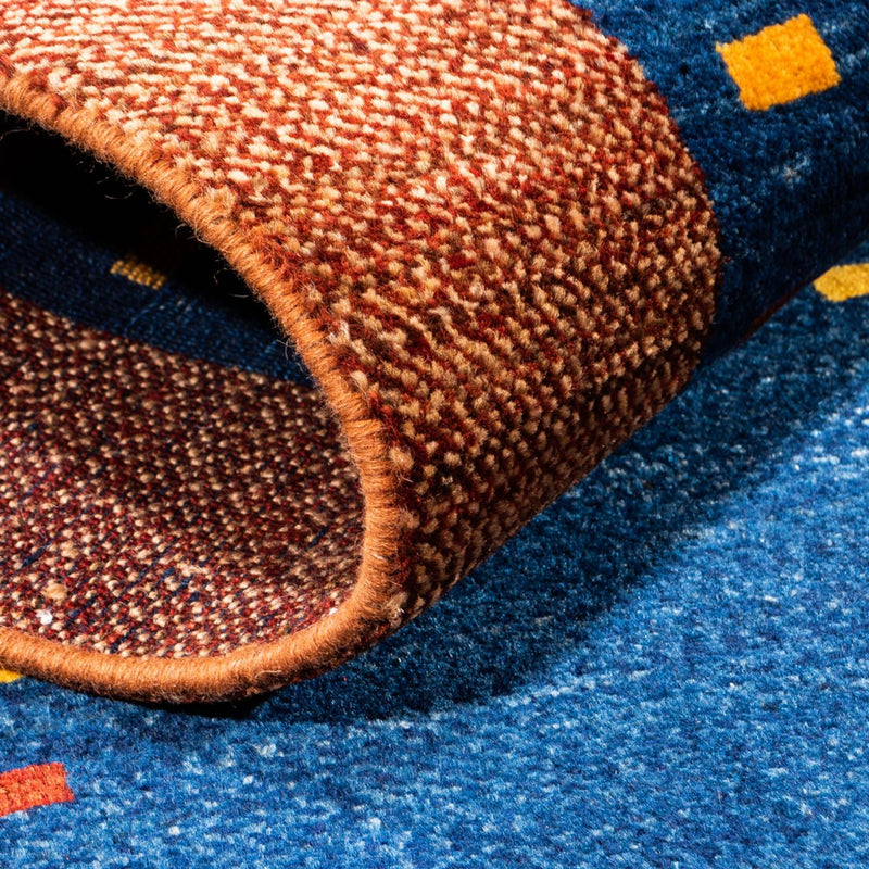 Tappeto corsia Tappeto Gabbeh - Persero - 194 x 77 cm - blu scuro