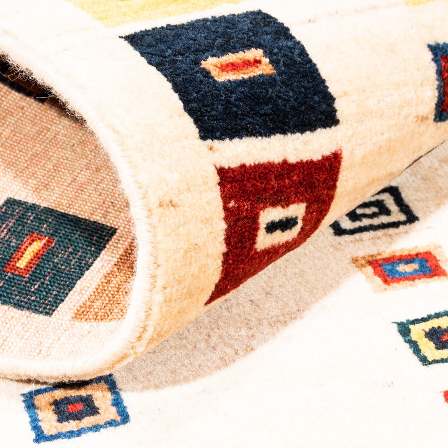 Tappeto corsia Tappeto Gabbeh - Persero - 195 x 81 cm - crema