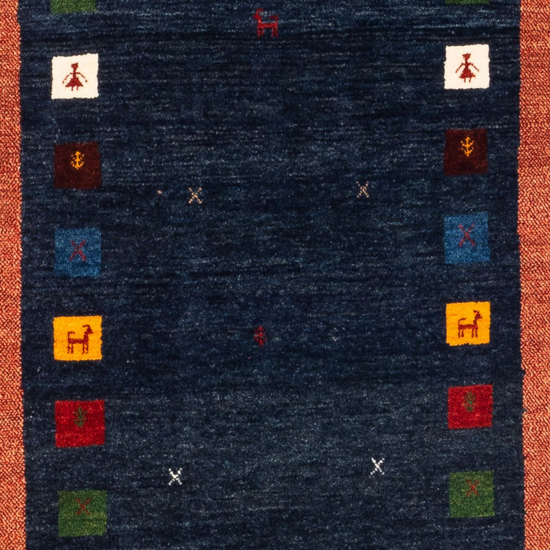 Tappeto corsia Tappeto Gabbeh - Persero - 236 x 85 cm - blu scuro