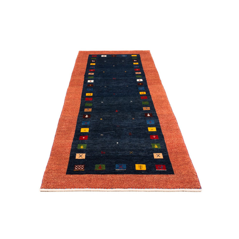 Tappeto corsia Tappeto Gabbeh - Persero - 236 x 85 cm - blu scuro