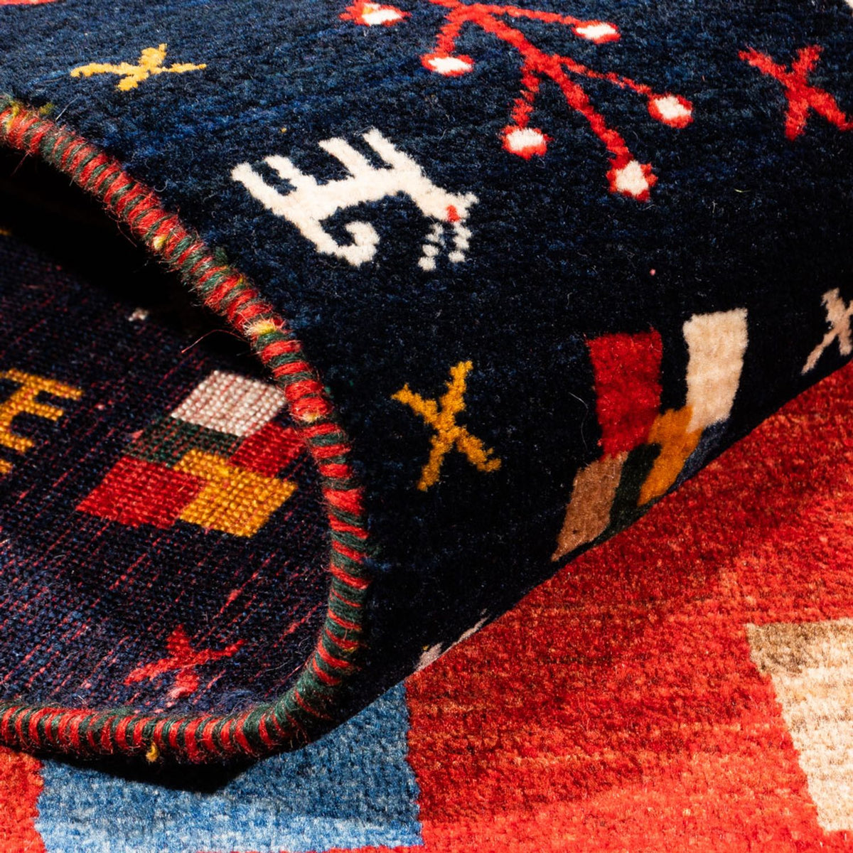 Tappeto Gabbeh - Persero - 172 x 126 cm - rosso