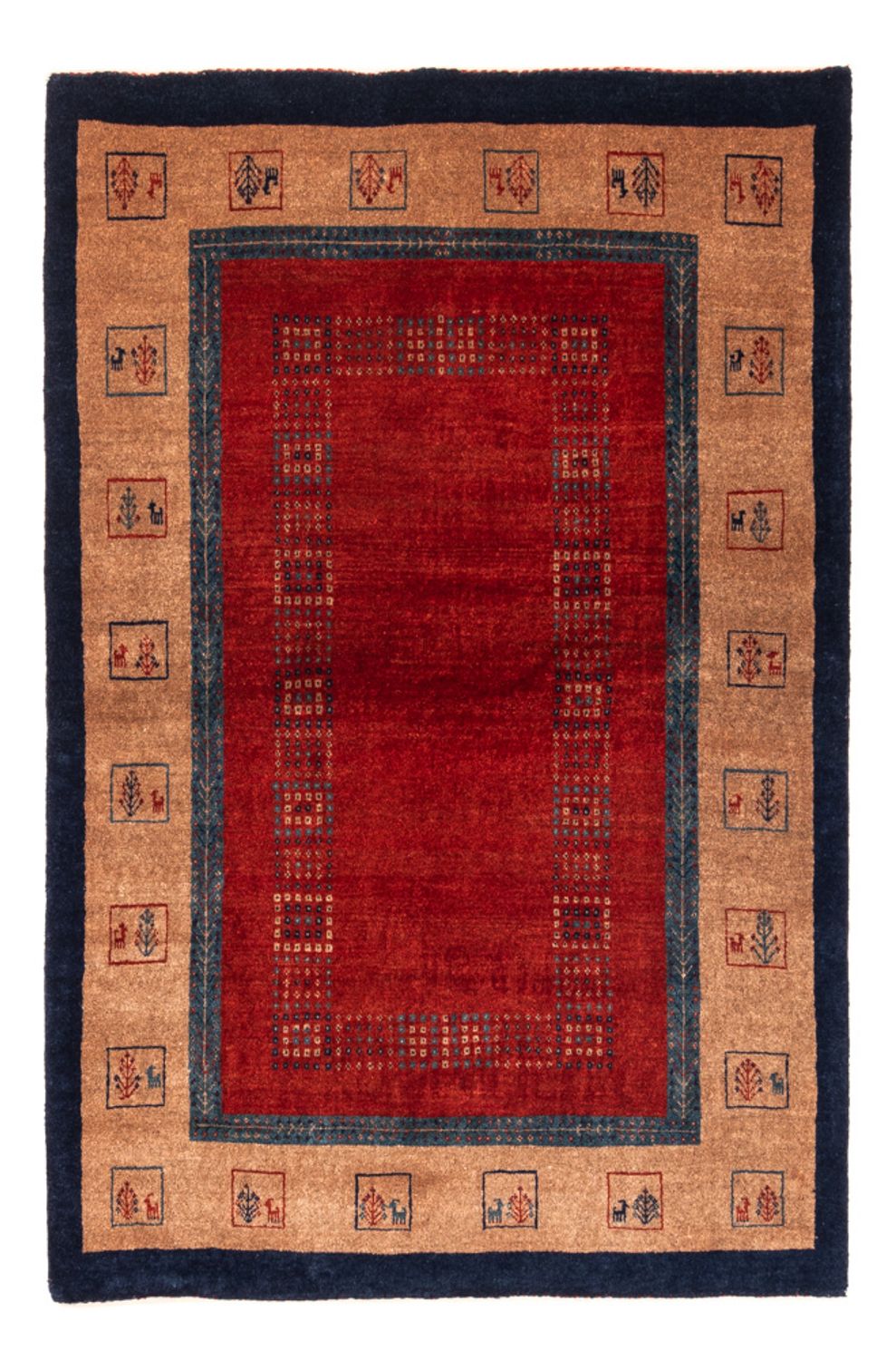 Tappeto Gabbeh - Persero - 158 x 109 cm - rosso