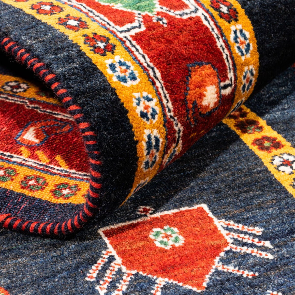 Tappeto Gabbeh - Persero - 235 x 150 cm - blu scuro