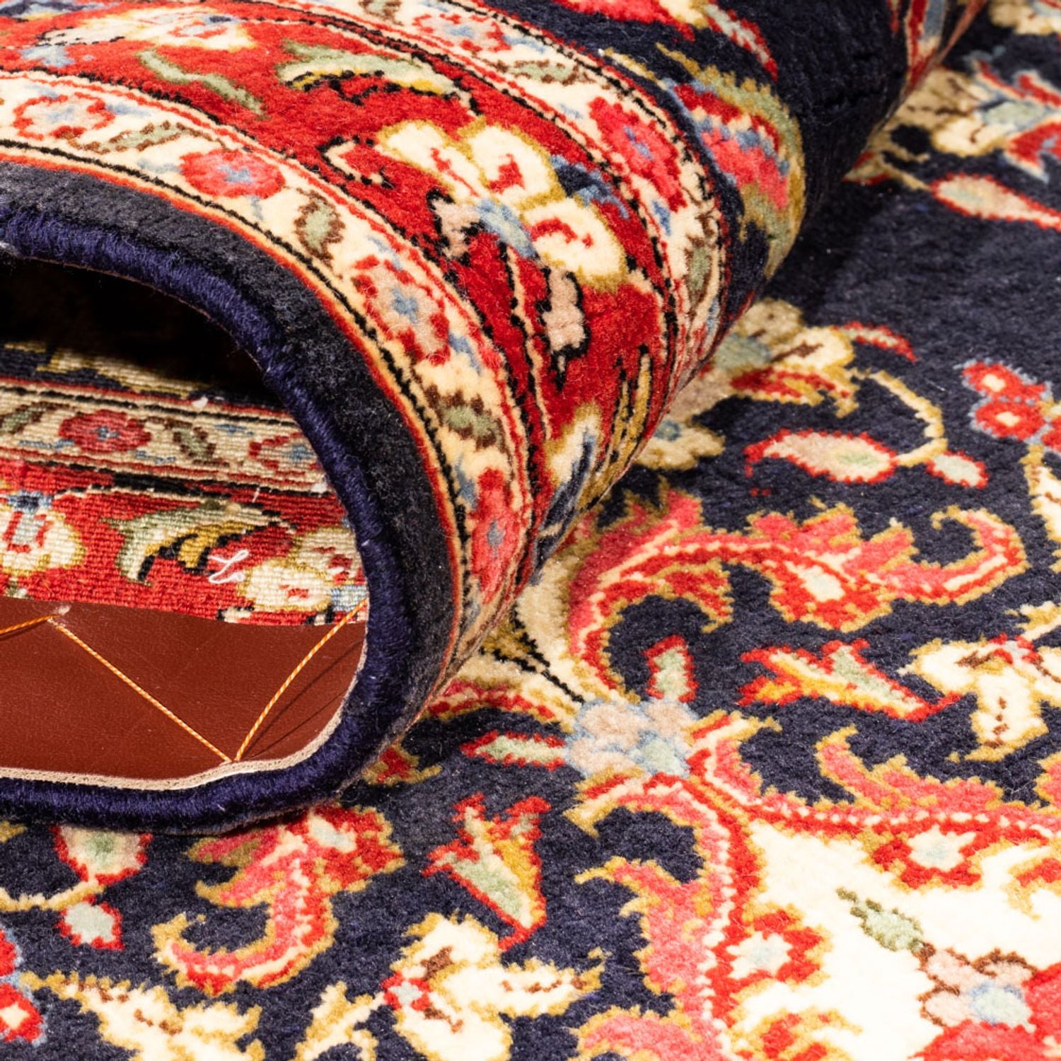 Tappeto corsia Tappeto Persero - Ghom - 217 x 63 cm - blu scuro