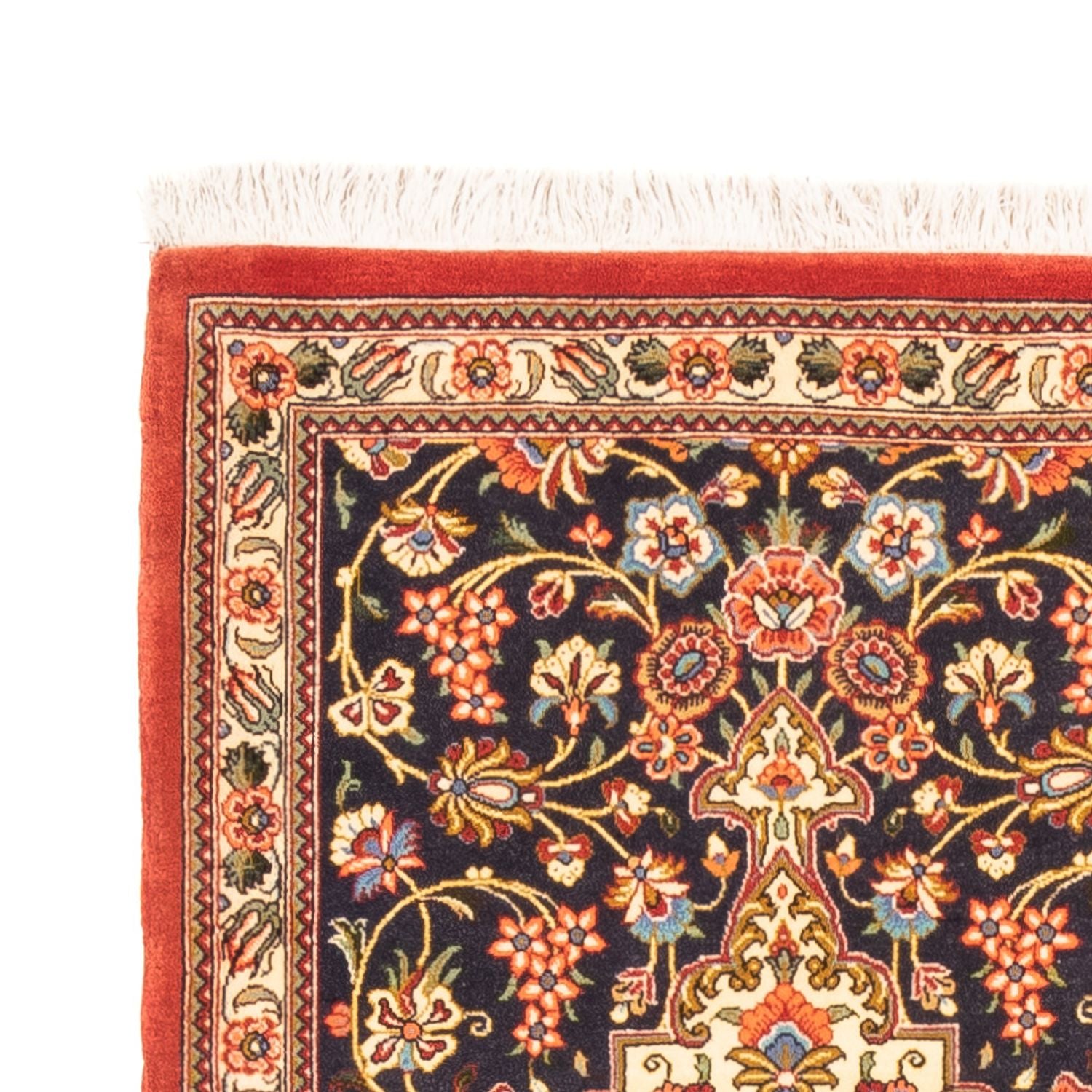 Tappeto corsia Tappeto Persero - Ghom - 203 x 65 cm - blu scuro