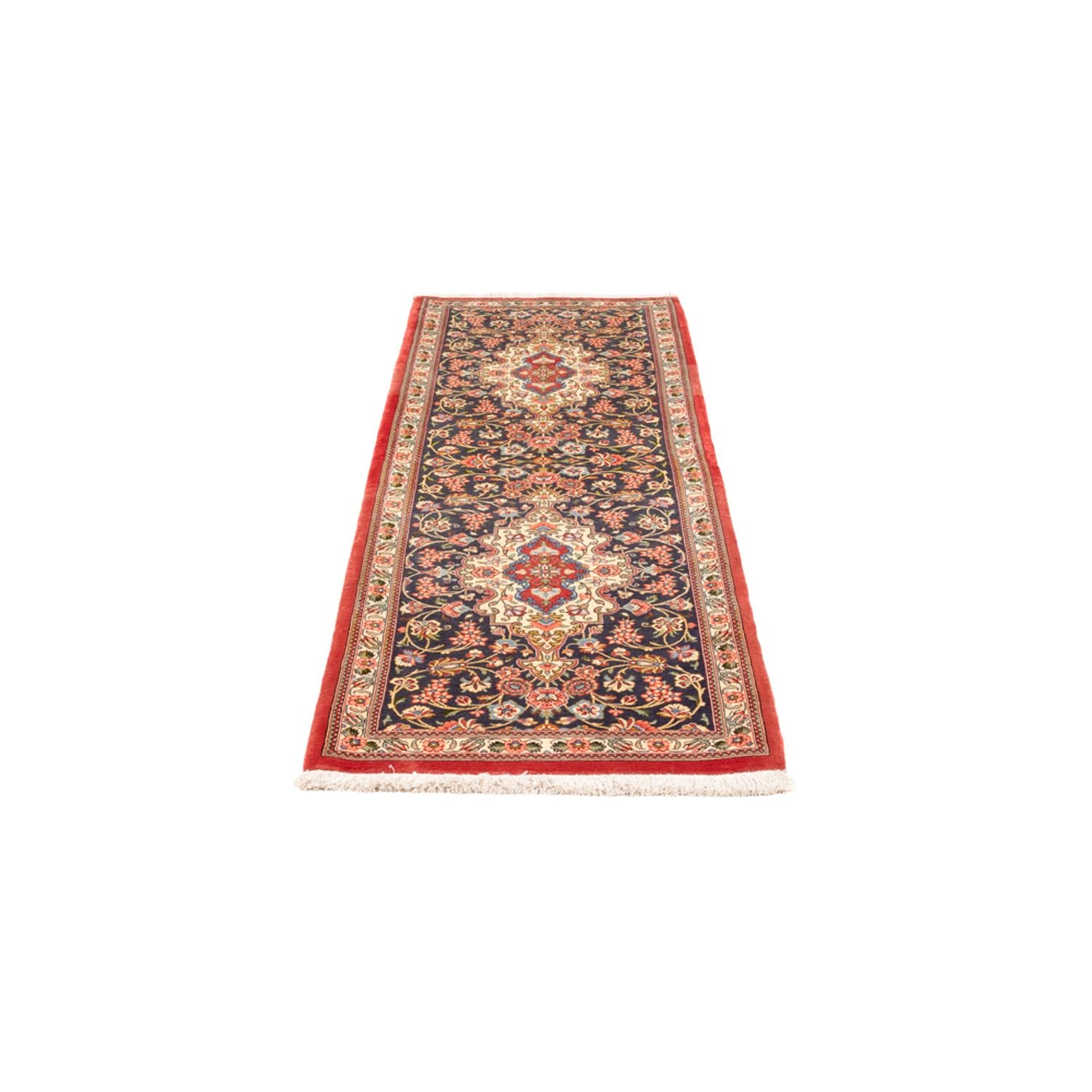 Tappeto corsia Tappeto Persero - Ghom - 203 x 65 cm - blu scuro