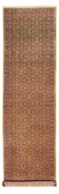 Tappeto corsia Tappeto Persero - Tabriz - Reale - 377 x 100 cm - verde chiaro