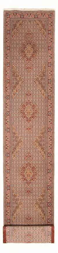 Tappeto corsia Tappeto Persero - Tabriz - Reale - 407 x 78 cm - beige