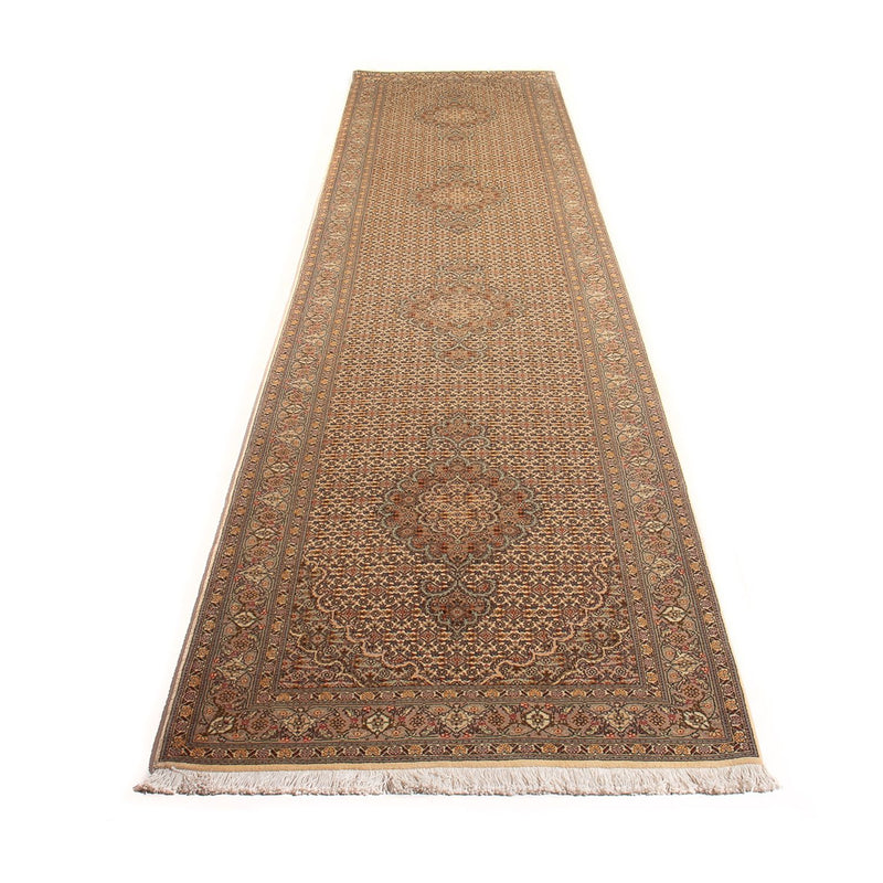Tappeto corsia Tappeto Persero - Tabriz - Reale - 393 x 80 cm - beige
