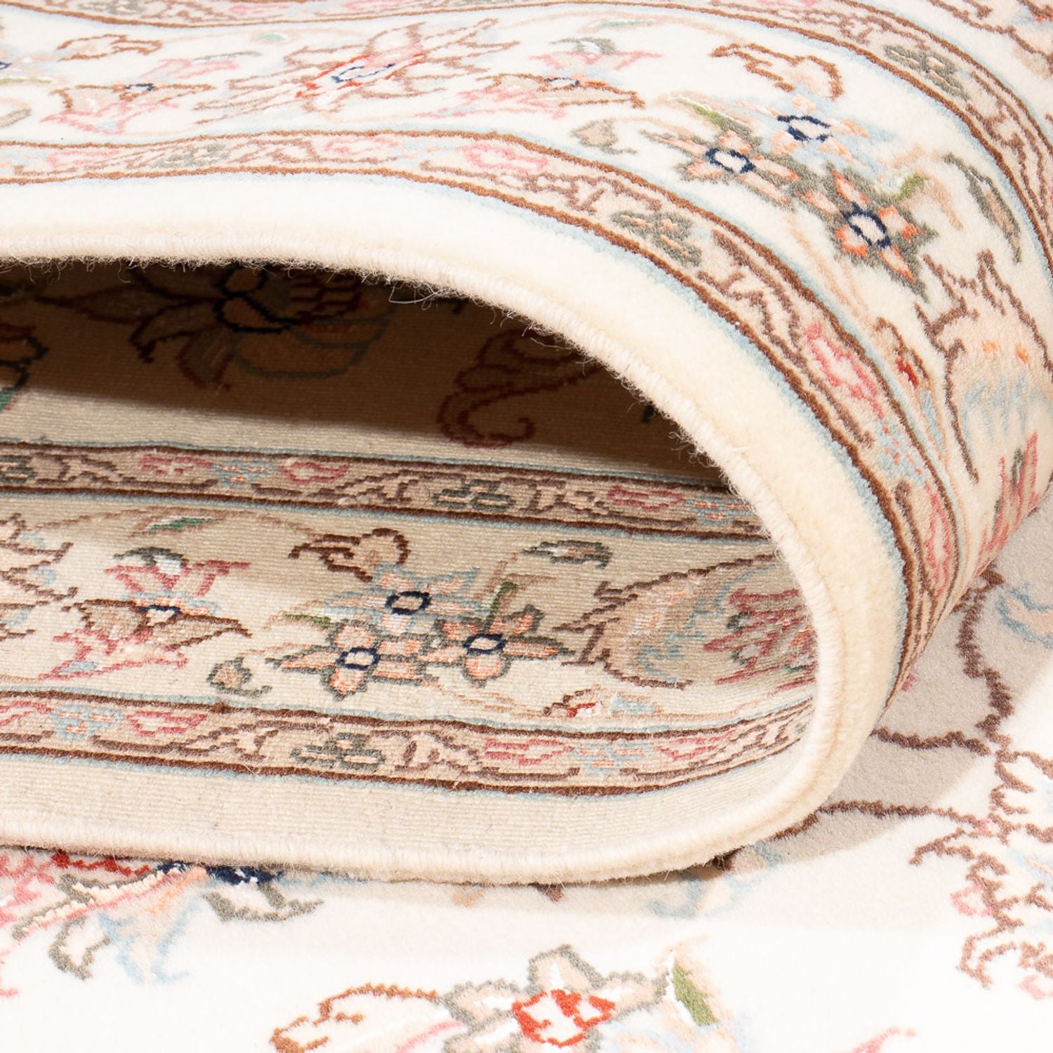 Tappeto corsia Tappeto Persero - Tabriz - Reale - 298 x 91 cm - crema