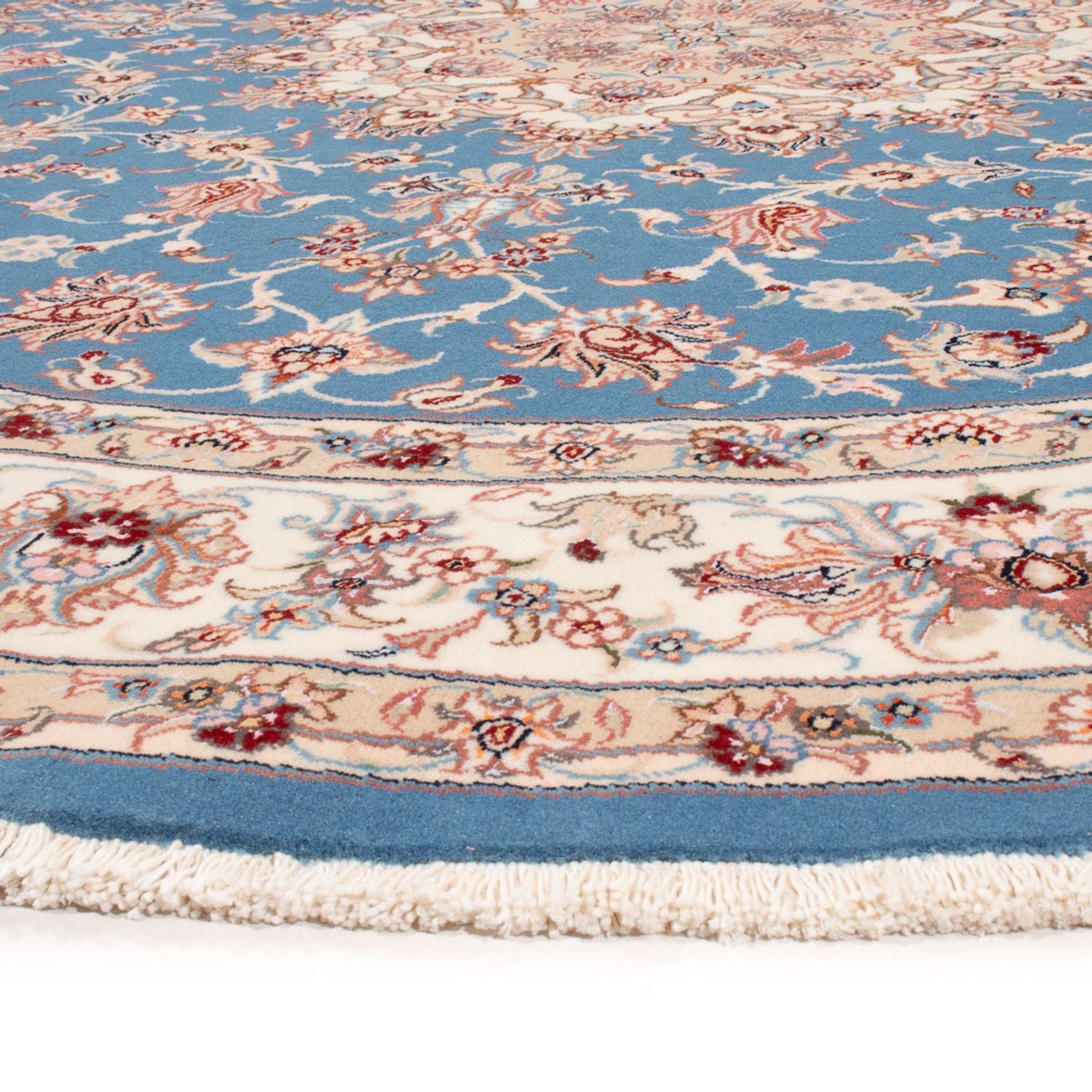 Tappeto Persero - Tabriz - Reale rotondo  - 200 x 200 cm - blu chiaro