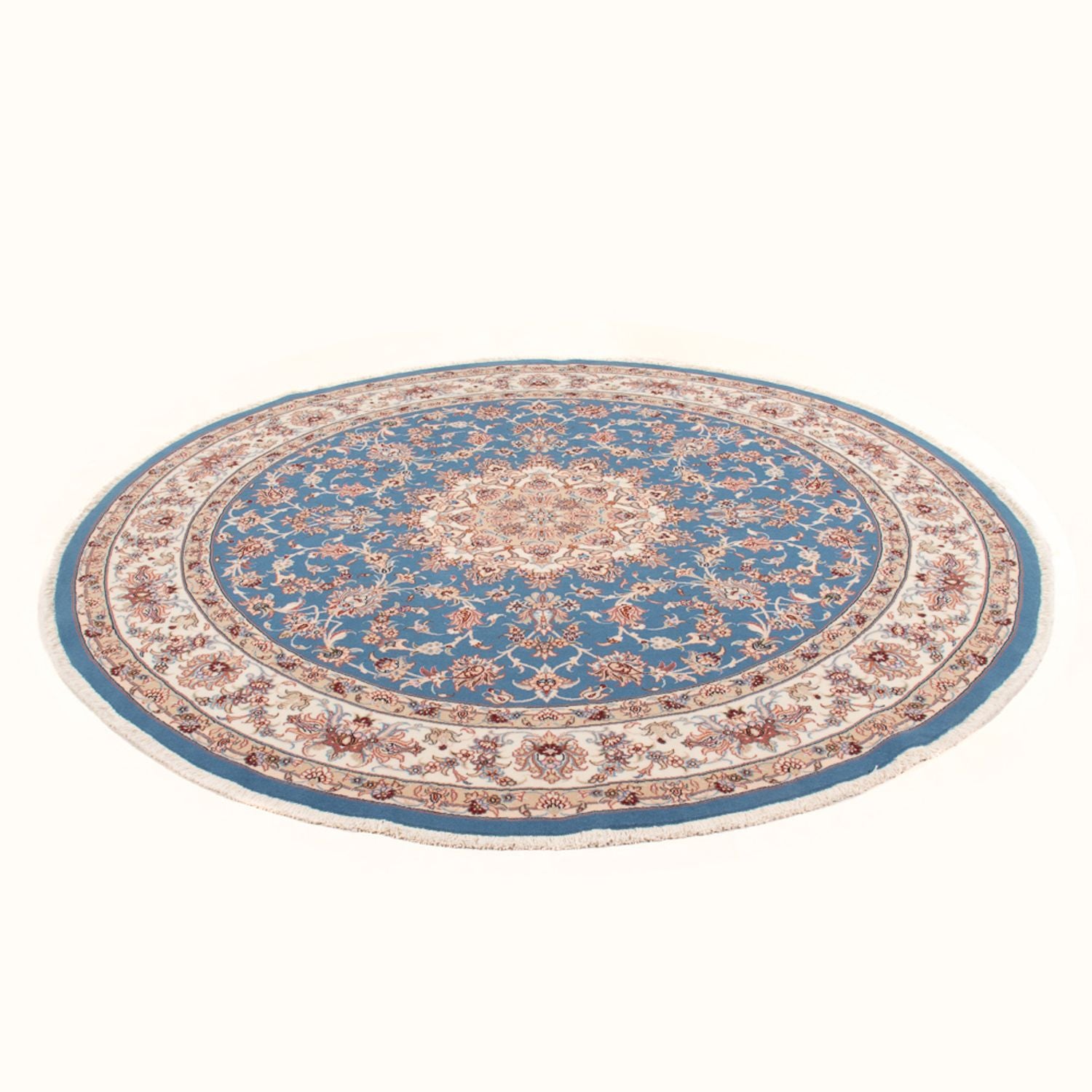 Tappeto Persero - Tabriz - Reale rotondo  - 200 x 200 cm - blu chiaro