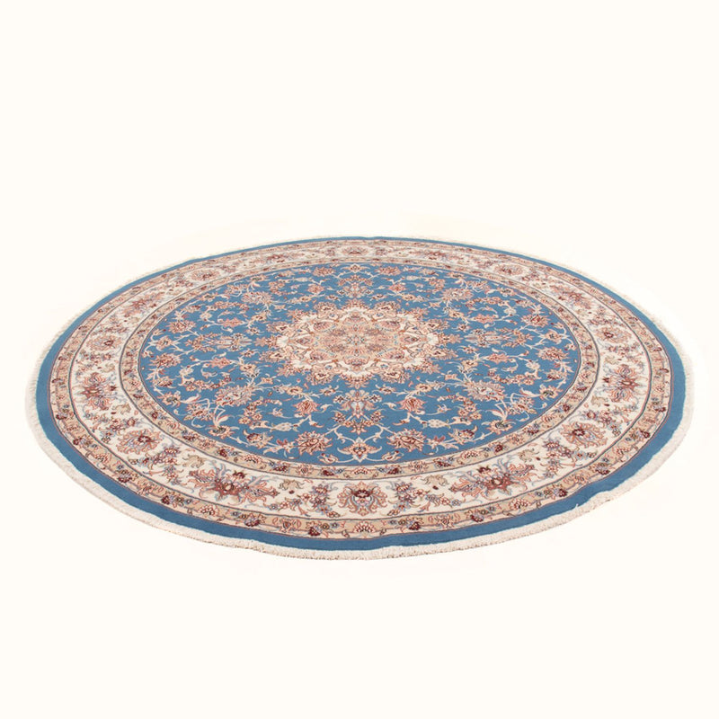Tappeto Persero - Tabriz - Reale rotondo  - 200 x 200 cm - blu chiaro