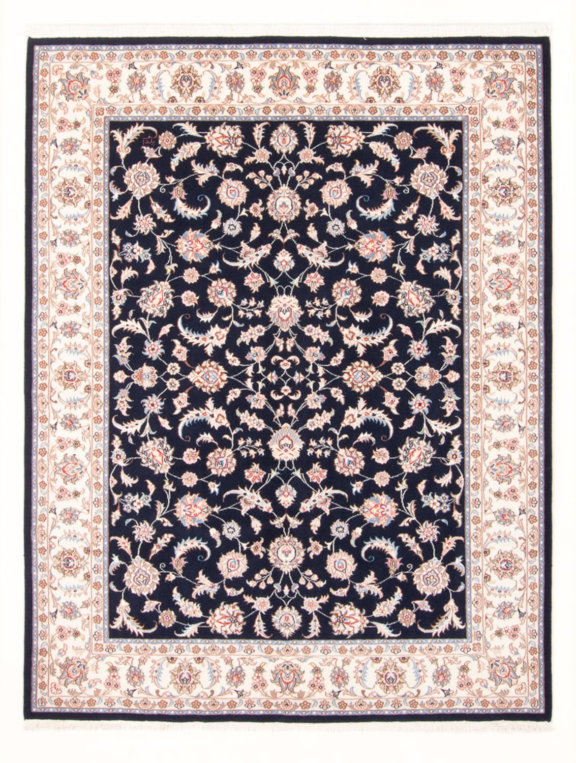 Tappeto Persero - Tabriz - Reale - 201 x 153 cm - blu scuro