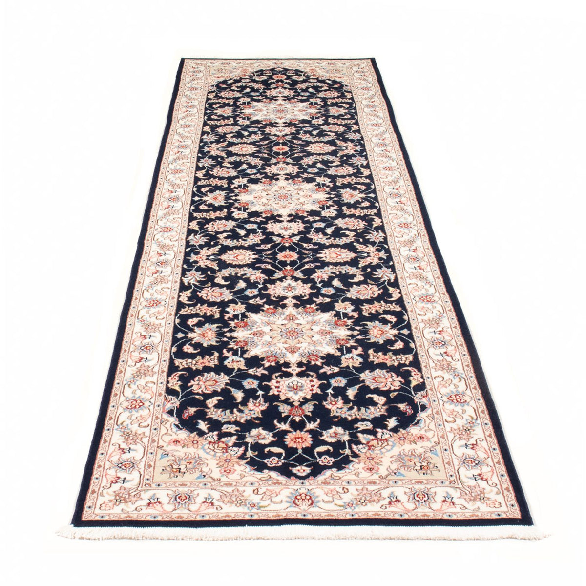 Tappeto corsia Tappeto Persero - Tabriz - Reale - 295 x 81 cm - blu scuro
