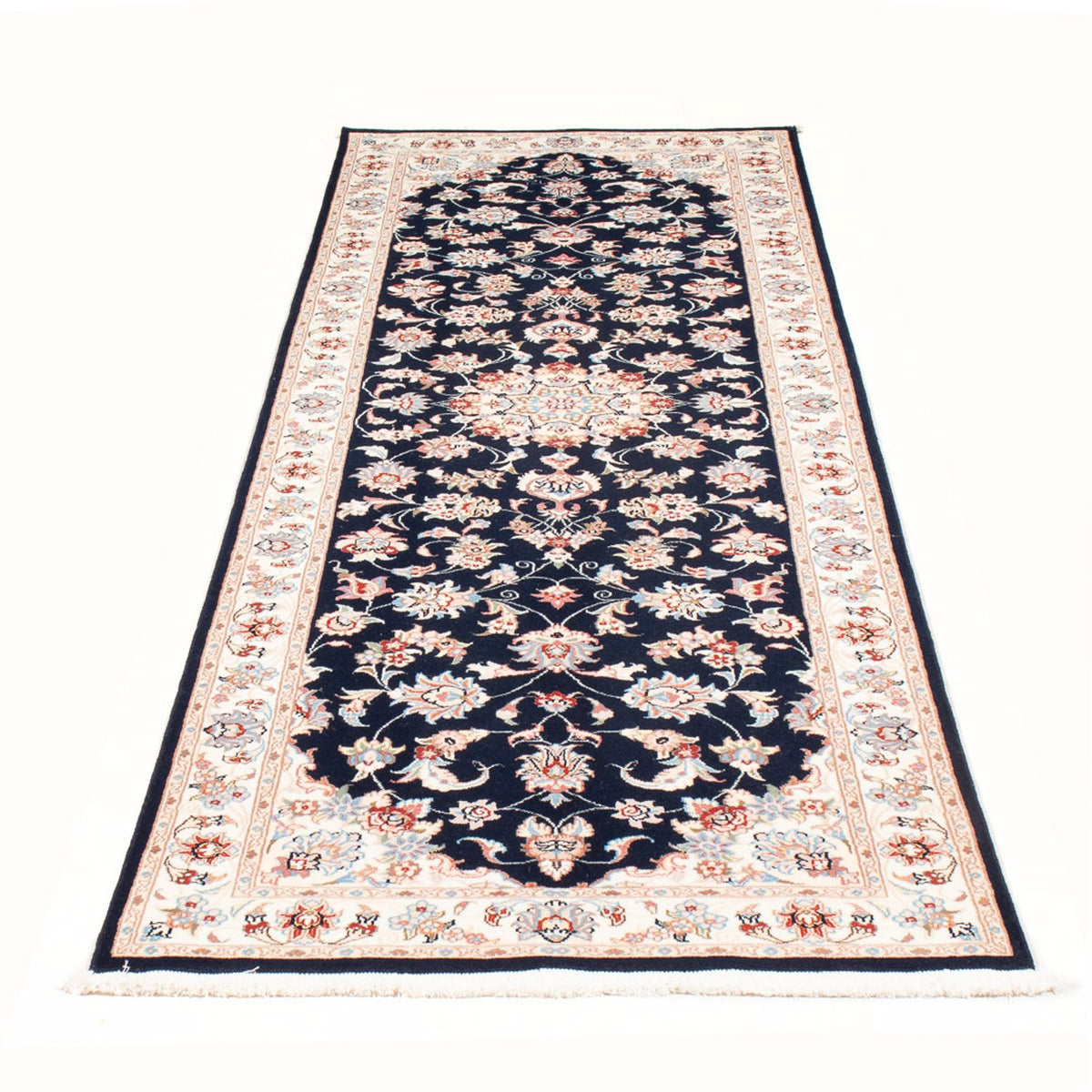Tappeto corsia Tappeto Persero - Tabriz - Reale - 251 x 80 cm - blu scuro